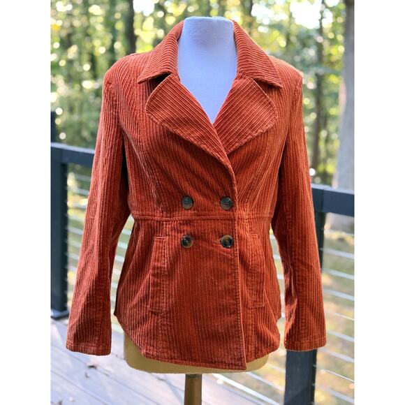 Cabi Rust Corduroy Jacket Style 4123 Wide Corduroy Double Breasted Blazer M - Picture 9 of 14